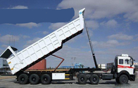 Del volquete camión de remolque hidráulico semi 80 toneladas de 25-45CBM para el transporte de cargo