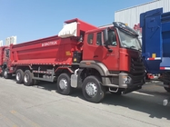 Sinotruk Hohan ((Nuevo howo) camión de descarga con tirador N7 8 × 4 12 ruedas 380hp Lhd o Rhd con contenedor tipo U de lonas