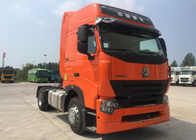 Tractor anaranjado del color de Howo del camión confiable del tractor y consumo de combustible bajo del camión