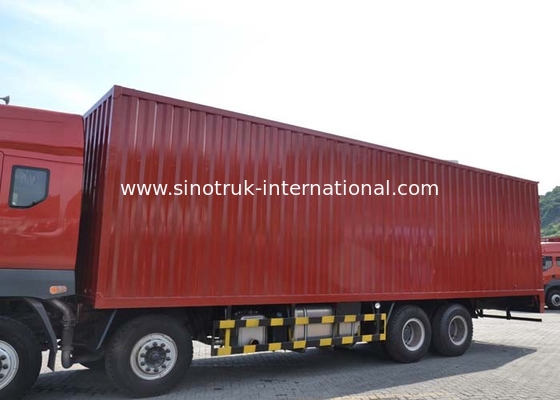 camión comercial rojo de la caja del cargo 336HP del euro 2 de 8X4 LHD 30-60 toneladas
