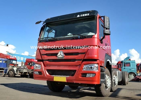 camión comercial rojo de la caja del cargo 336HP del euro 2 de 8X4 LHD 30-60 toneladas