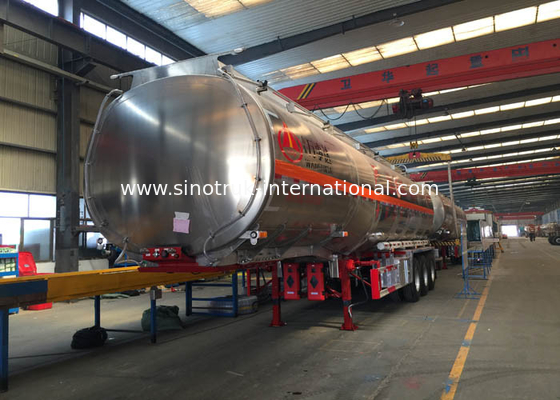 Remolque plano hidráulico del camión del tanque de agua del remolque del acero inoxidable semi