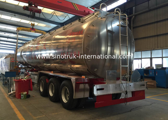 Remolque plano hidráulico del camión del tanque de agua del remolque del acero inoxidable semi