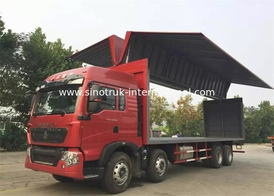 vehículos comerciales grandes de la capacidad de cargamento del cargo de 8X4 LHD Wing Van Cargo Truck