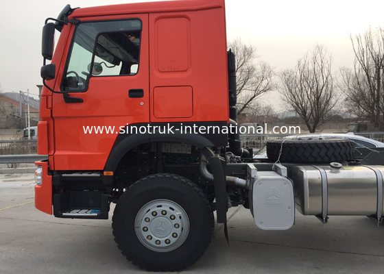 El camión LHD 6x4 371HP del tractor de la cabeza de dibujo de HOWO escoge la suspensión del aire de la cabina de la litera