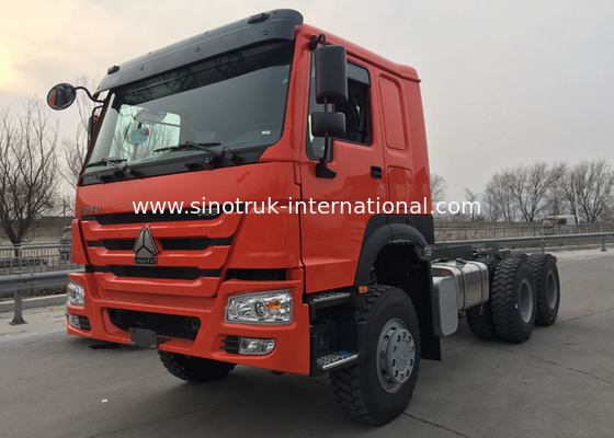 El camión LHD 6x4 371HP del tractor de la cabeza de dibujo de HOWO escoge la suspensión del aire de la cabina de la litera