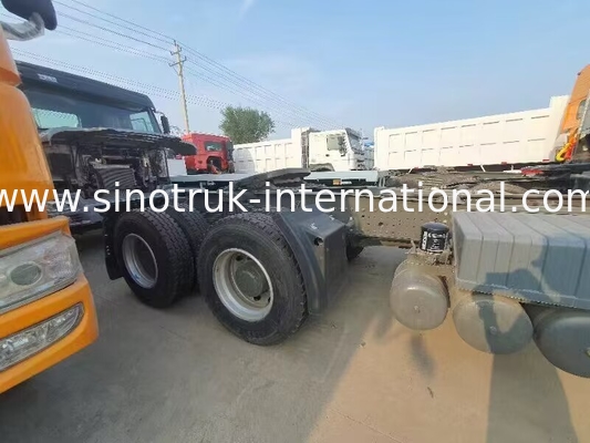 HOWO A7 Camión de tractor usado LHD 6X4 Euro 2 371 CV con dirección hidráulica asistida por potencia Blanco