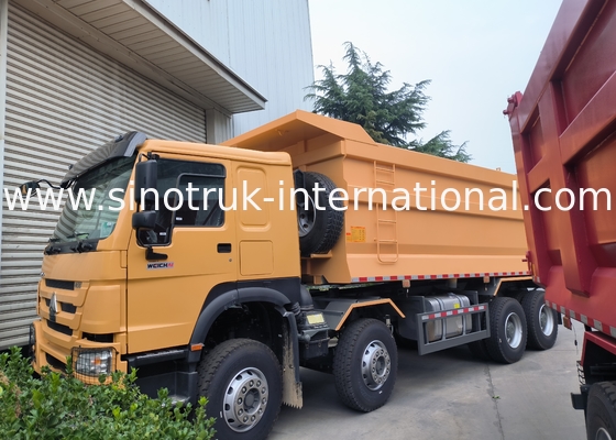 Sinotruk Howo Dump Truck 8 × 4 Lhd 12 ruedas con cuerpo de tirador en forma de U Euro 2