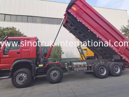 HOWO 12 ruedas Sinotruk 8X4 camión de descarga 400hp para la minería LHD U tipo de contenedor