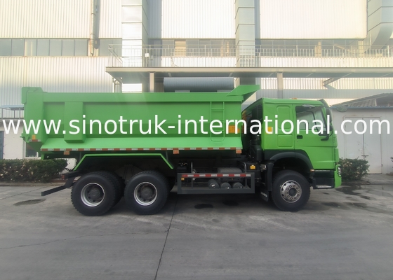 Sinotruk Howo camión de descarga de tiradores 380hp 6 × 4 U Forma de carga cuerpo de color verde