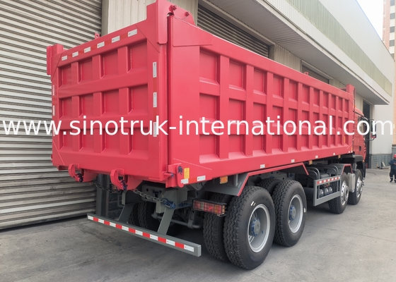 Sinotruk Howo Dump Truck con tirador Tx 400hp Euro 2 8 × 4 Lhd 12 ruedas Rojo