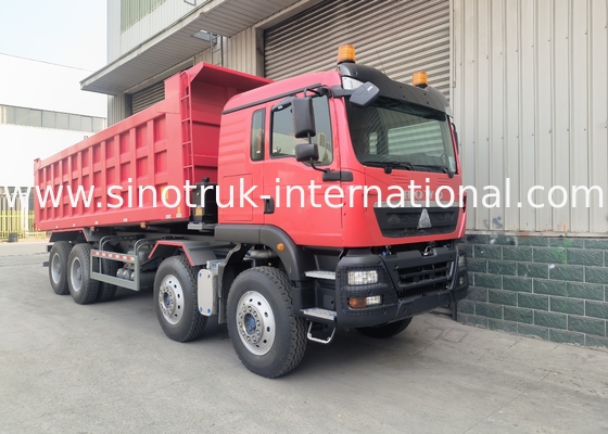 Sinotruk Howo Dump Truck con tirador Tx 400hp Euro 2 8 × 4 Lhd 12 ruedas Rojo