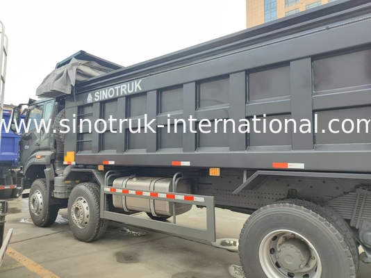 HOWO NX 380HP RHD camión de descarga negro con tapa de lonas