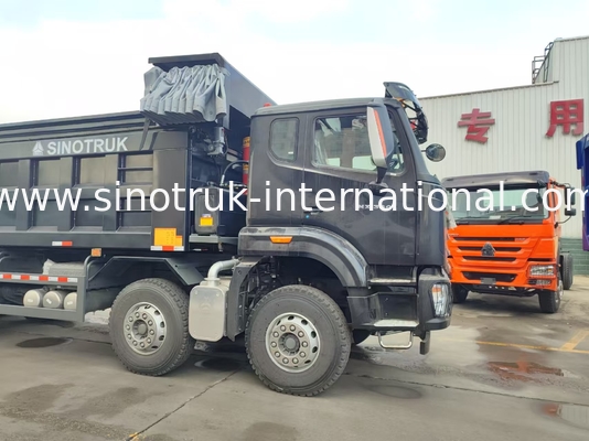 HOWO NX 380HP RHD camión de descarga negro con tapa de lonas
