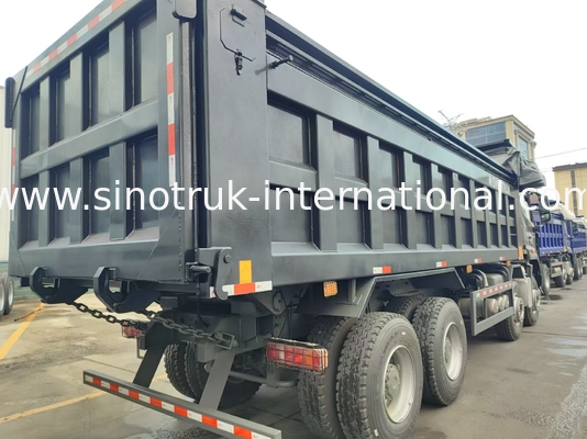 HOWO NX 380HP RHD camión de descarga negro con tapa de lonas
