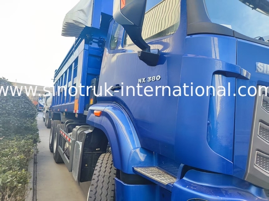 Potente versátil HOWO 6x4 380HP camión azul con 20CBM caja de carga cuadrada y impermeable lonas Flip Cove