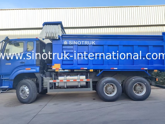 Potente versátil HOWO 6x4 380HP camión azul con 20CBM caja de carga cuadrada y impermeable lonas Flip Cove