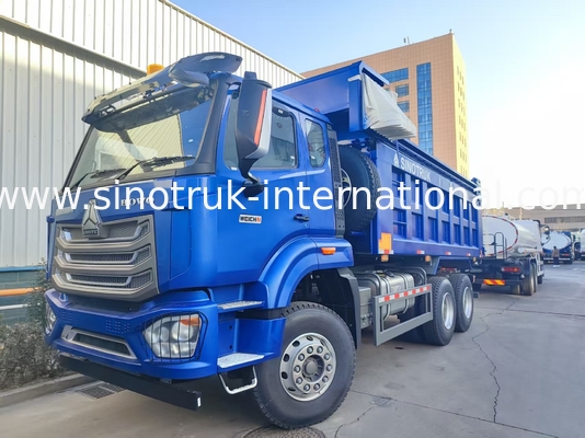 Potente versátil HOWO 6x4 380HP camión azul con 20CBM caja de carga cuadrada y impermeable lonas Flip Cove