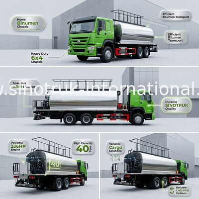 Camión 6X4 336HP 10CBM del betún de la conducción a la derecha HOWO 7