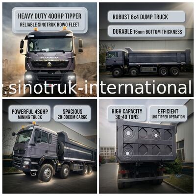 Camión con remache SINOTRUK HOWO 400HP 12 ruedas LHD 30-40 toneladas 20-30CBM ZZ3317V356GB1