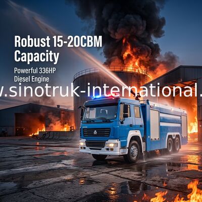 poder fuerte de la emergencia de 15-20CBM 336HP del rescate el fuego del camión diesel de la lucha contra