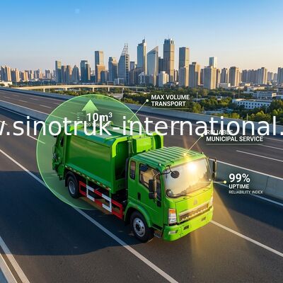 SINOTRUK HOWO comprimió el camión 4×2 LHD de la recolección de basura del compresor