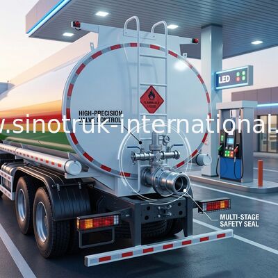 SINOTRUK HOWO Rojo 380HP 8×4 12 ruedas Camión de tanque de aceite de alta capacidad