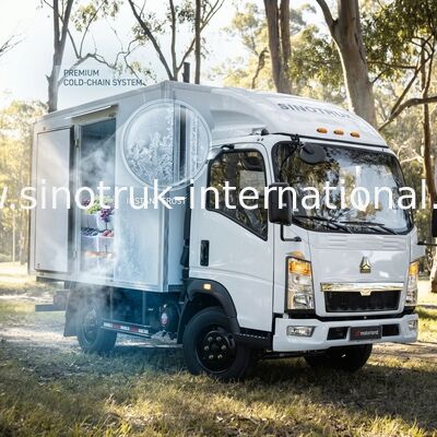 SINOTRUK blanco HOWO 10 Ton Refrigerated Truck 140HP LHD