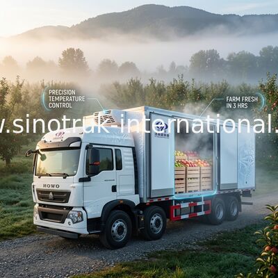 Camión refrigerado transporte refrigerado de poco ruido de la caja de las verduras del camión SINOTRUK