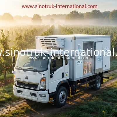 Consumo de energía baja de HOWO 4×2 5-10 Ton Small Refrigerated Box Truck