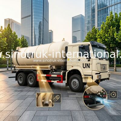 Tipo de impulsión 6×4 camión de la succión de las aguas residuales con la bomba con el sistema de control hidráulico