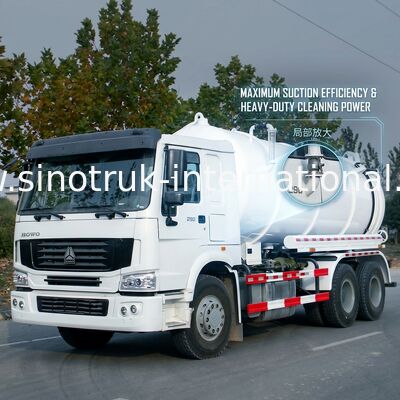 Camión de la succión de las aguas residuales de la bomba de vacío, camiones sépticos del vacío con estándar de emisión del euro 2