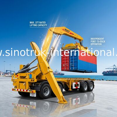 El camión del SGS montado Cranes el equipo para el remolque de 3 árboles semi que levanta el envase de los 40ft