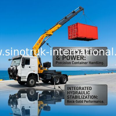 El camión del tractor de SINOTRUK montó 12 toneladas hidráulicas de la grúa 6X4 LHD 336HP XCMG Crane