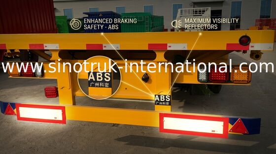 Remolque de 30 Ton Loading Three Axle Flatbed que lleva el cargo a granel