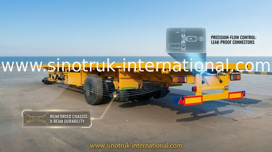 remolque lleno de la cama plana del haz de 500m m con Front Cargo Truck
