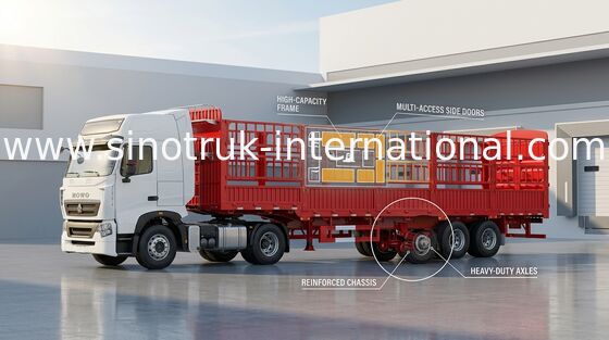 Árboles planos hidráulicos del remolque 3 del cargo INTERNACIONAL de SIONOTRUK