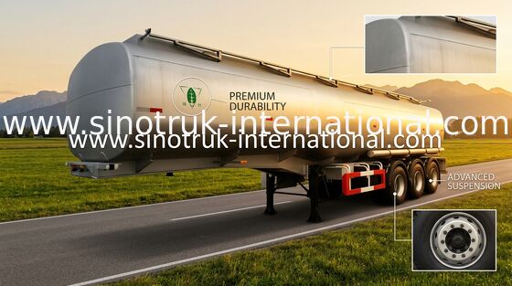 Acero del manganeso de SINOTRUK 60 remolques semi planos del tanque de aceite de Cfm para el transporte del combustible de aceite