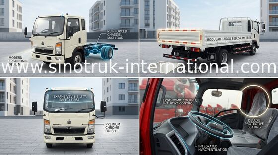 8 toneladas de camión de poca potencia LHD 4X2 SINOTRUK HOWO 116HP ZZ1087D3614C180