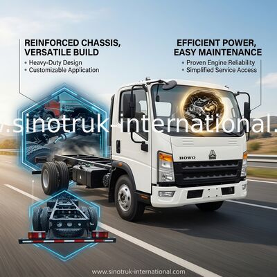 ZZ1047D3414C145 HOWO 4 * 2 camiones ligeros 116HP Chasis