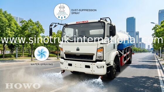 Asperjando el camión 5 - chasis de poca potencia del camión de 8CBM SINOTRUK HOWO para limpiar con un chorro de agua del camino