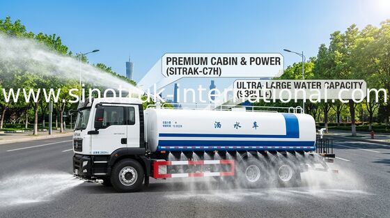 Gama de rociadura del camión del tanque de agua de SINOTRUK SITRAK 6x4 LHD 15-20CBM de par en par