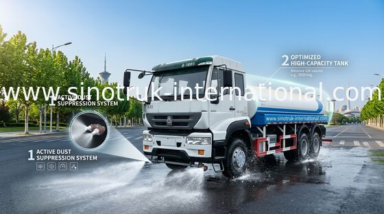 20CBM que asperja el euro 2 del camión SINOTRUK del camión del tanque de agua/del agua de la construcción