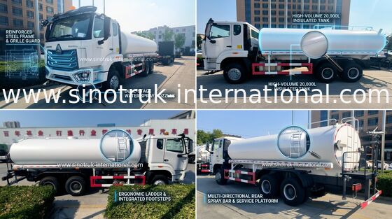 Sinotruk Howo Sprinkler Camión de tanque de agua 10-25CBM 6 X 4 N7
