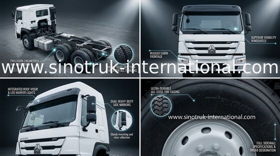 Cabina del euro 2 LHD 6X4 336HP HW76 del camión del cargo de SINOTRUK HOWO para el transporte