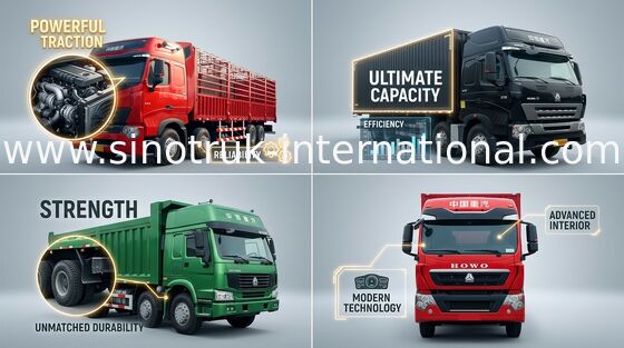 Camión SINOTRUK HOWO de la participación del cargo de la cerca 30-60 toneladas de capacidad 8X4 LHD Euro2