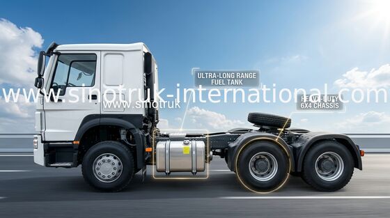 × 4 HW76 de Lhd 10Wheels 400Hp 6 del camión del tractor de Sinotruk Howo blanco