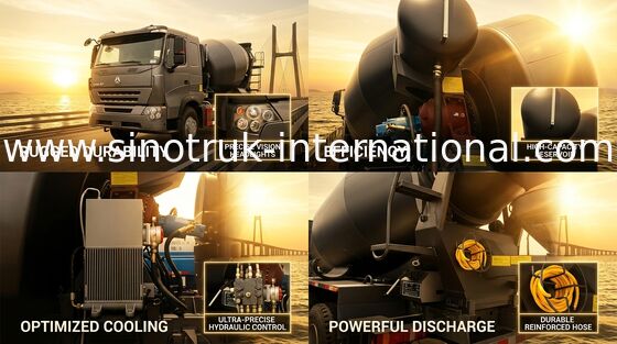 Camión INTERNACIONAL 10CBM 371HP 6X4 LHD del mezclador concreto de SINOTRUK HOWO A7