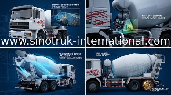 Camión Euro2 290HP 6X4 ZZ5255GJBM3846B1 del mezclador concreto de SINOTRUK HOKA