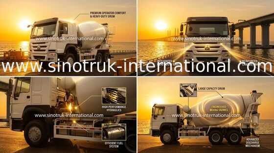 Caballos de fuerza 336HP del camión del mezclador concreto de LHD 6×4 10wheels altos
